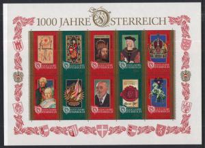 Austria 1710 Souvenir Sheet MNH VF