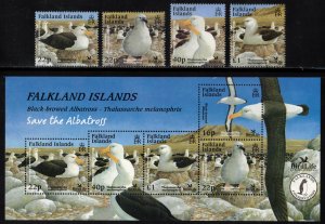 FALKLAND ISLANDS 2003 Bird Life International; Scott 842-46, SG 967-71; MNH