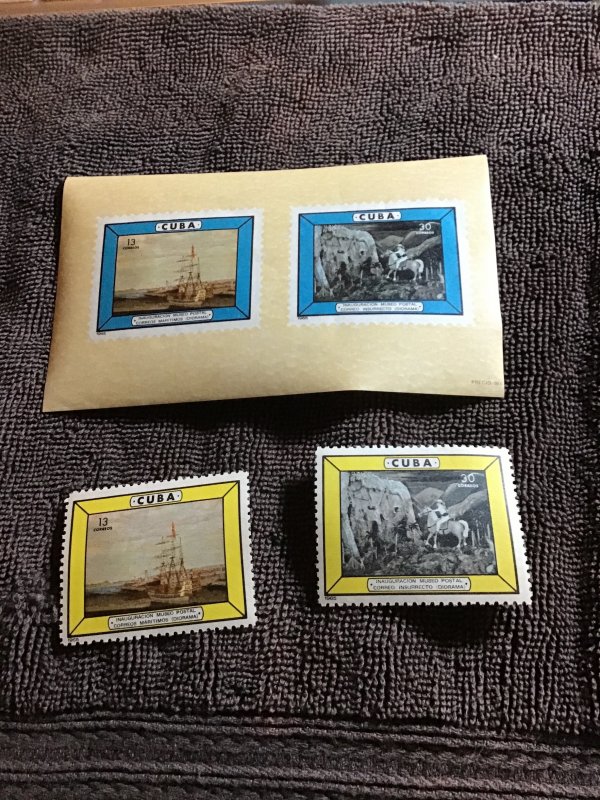 Cuba-1965-Scott.# 933-935-Dioramas in New Cuban Postal Museum.Complete Set MNH