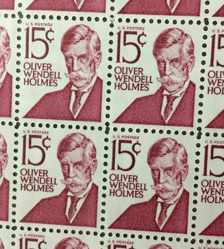  1288    Oliver Wendell Holmes    MNH sheet of 100. 15 cents.   Issued in 1968