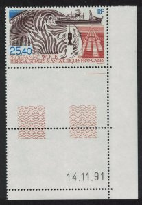 FSAT TAAF Research Programme Corner with label and date 1992 MNH SG#304 MI#293