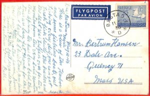 aa1822  - SWEDEN - Postal History - Olympic Games STAMP on POSTCARD 1956