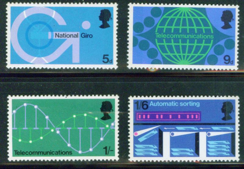 Great Britain Scott 601-604 complete 1969 stamp set MH*