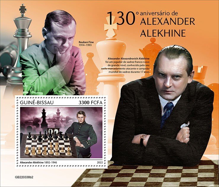 GUINEA BISSAU - 2022 - Alexander Alekhine - Perf Souv Sheet #2