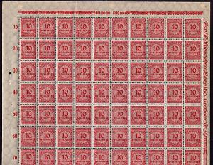  Germany # 286 Mint VF full sheet of 100 NH  Cat $ 35.