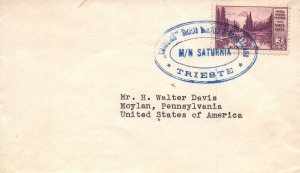 1937 3c Mount Rainier Nat'l Park 'Cosulicj' - M/N Saturnia - F23212