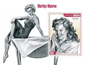 MALDIVES - 2013 - Marilyn Monroe - Perf Souv Sheet - Mint Never Hinged
