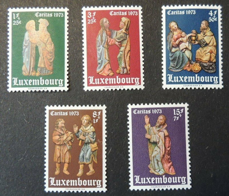 Luxembourg 1973 christmas religion the nativity 5 values MNH 