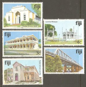 FIJI Sc# 410e / 418b MNH FVF Set of 5 1993 Church Buildings Bridge