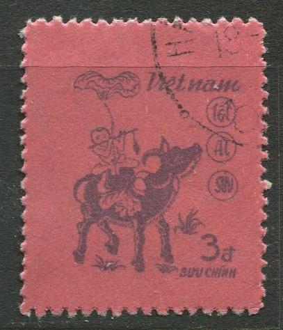 Viet Nam North - Scott 1479 - Year of Buffolo -1985 - FU -Single 5d Stamp