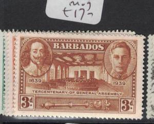 Barbados SG 257-61 MOG (7dsb) 