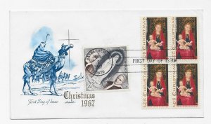 US 1336 (Me-5) 5c Christmas Madonna blk 4 Combo FDC Artmaster Cachet ECV $15.00