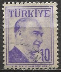 Turkey 1957: Sc. # 1270; Used Single Stamp
