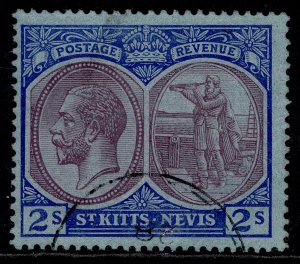 ST KITTS-NEVIS GV SG47, 2s purple & blue/blue, FINE USED. Cat £38.