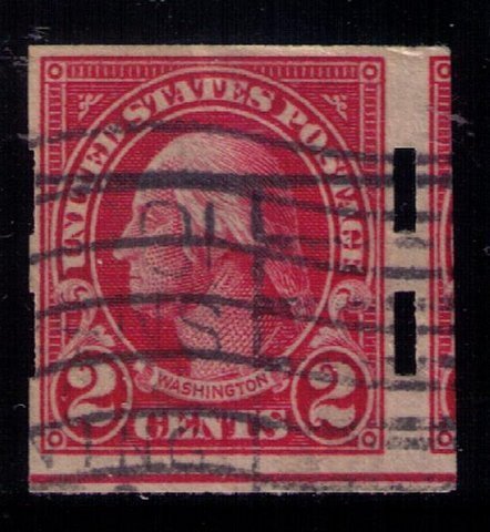 US SCOTT #577 USED MISPERF SCHERMACK VENDING WASHINGTON 2c F-VF