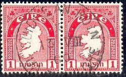 Map of Ireland, Ireland stamp SC#107 Used Pair