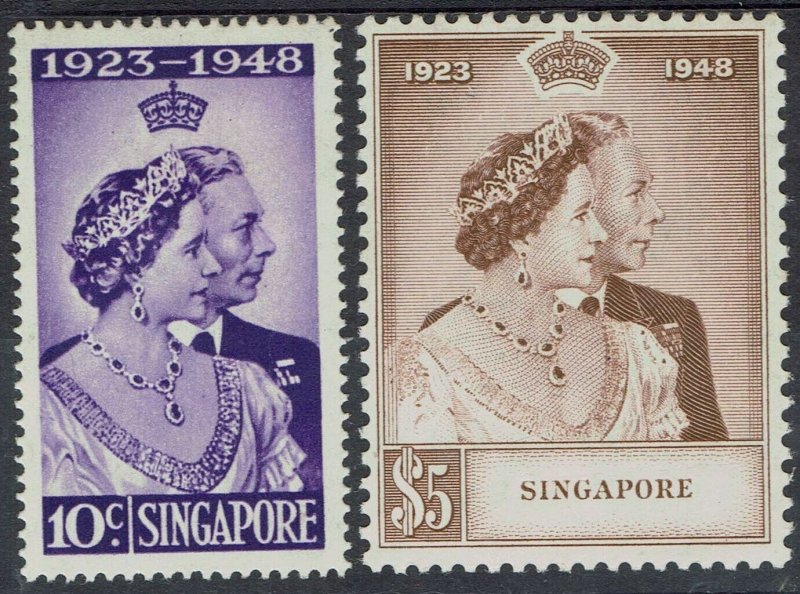 SINGAPORE 1948 KGVI SILVER WEDDING SET 