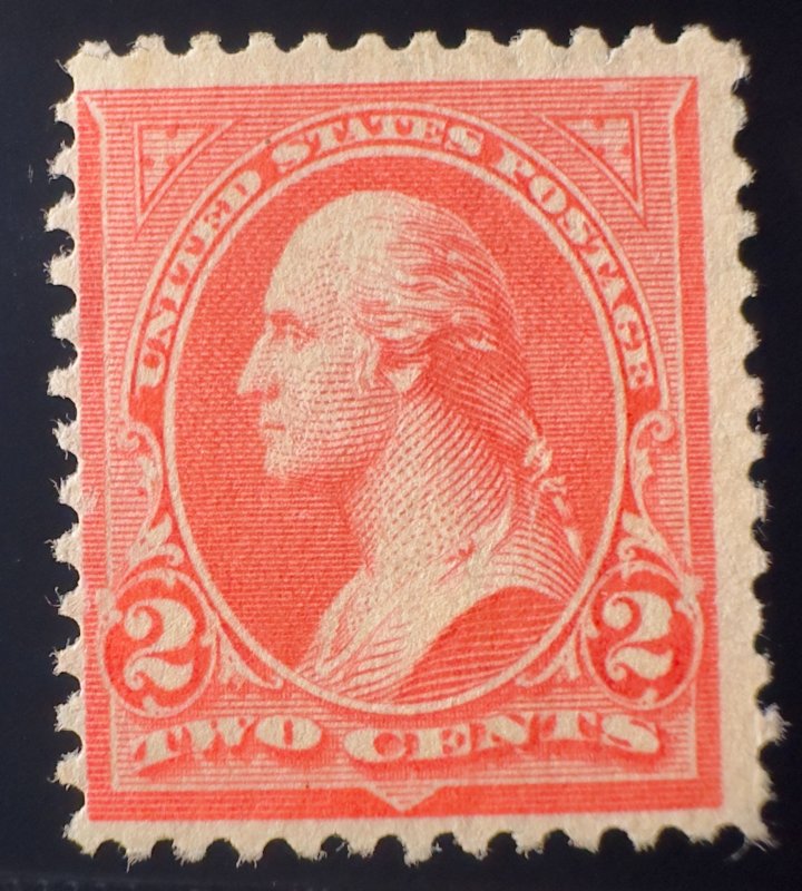 US Scott #252a Scarlet M NG LH F 1895 Type 3 UNWMKD