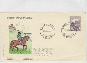 denmark 1955  stamps cover ref 19621