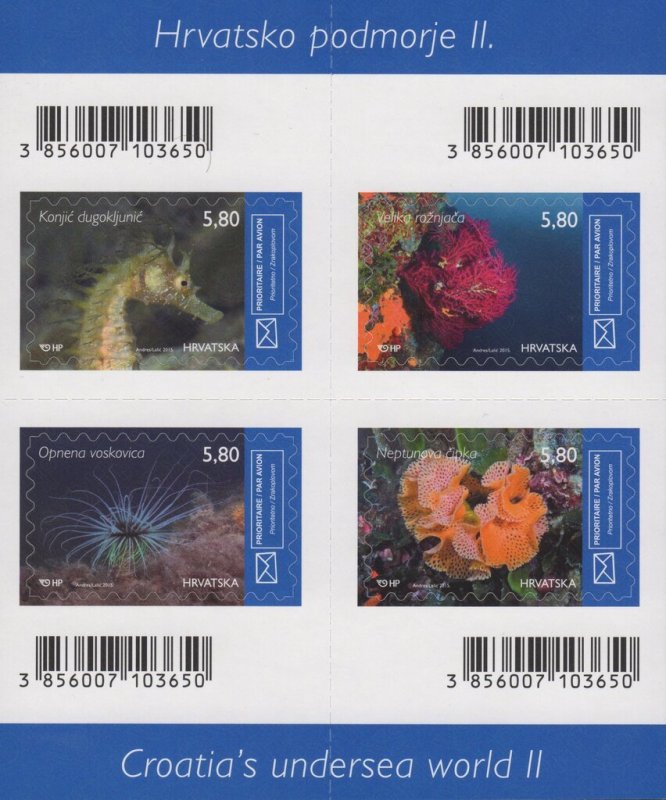 Croatia 2015 MNH Mini Sheet Stamps Scott C5 Marine Life Corals