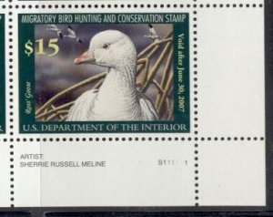 US STAMP SCOTT #RW73 MNH - FANTASTIC ROSS' GOOSE ON A NEST Plate #S1111 ...