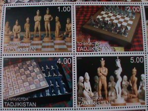 TAJIKISTAN 2000 WORLD FAMOUS NUDE CHESS & CHESS BOARD-MNH-SHEET VF RARE