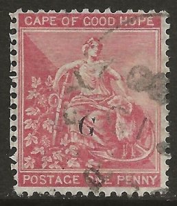 Griqualand West 1879 Hope 1d Rose 'G' Ovpt Scott #98 VG Used CV $7.00