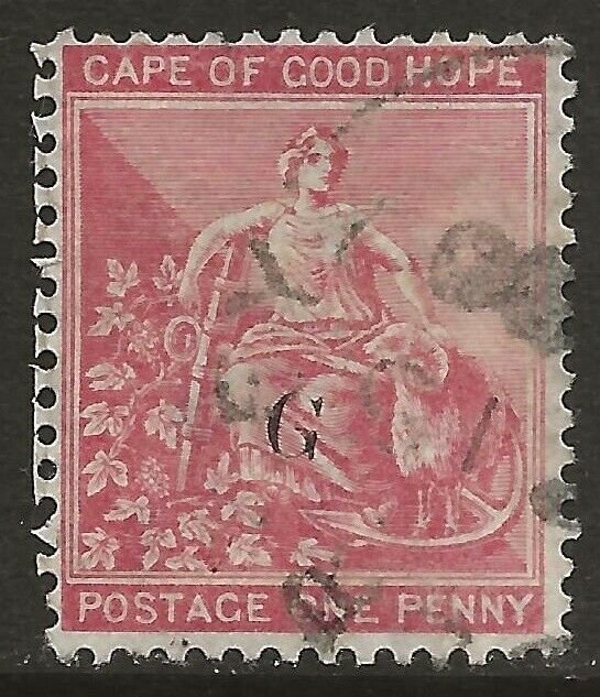 Griqualand West 1879 Hope 1d Rose 'G' Ovpt Scott #98 VG Used CV $7.00