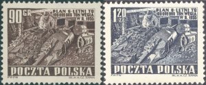 Poland 1951 MNH Stamps Scott 531+533 Coal Mining Economy Industry 6-Years Plan