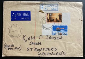 1971 Manly Australia Antarctic Territory Airmail Cover To Stromfjord Greenland