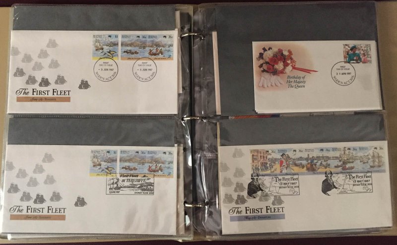 COLLECTION OF AUSTRALIA FIRST DAY COVER IN AN ALBUM  ~ FREE SHIPPING ~