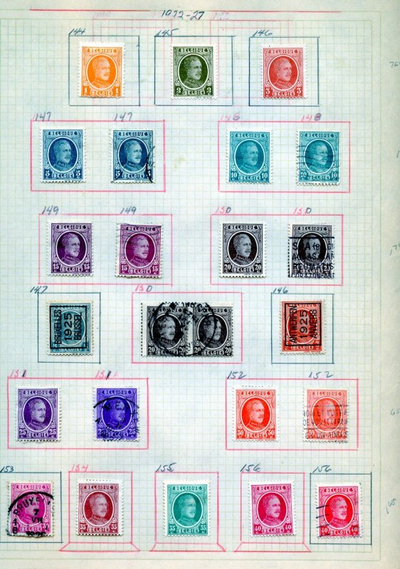 BELGIUM COLLECTION OF USED, MINT HINGED & NO GUM ON PAGES SCOTT VALUE $1550.00+