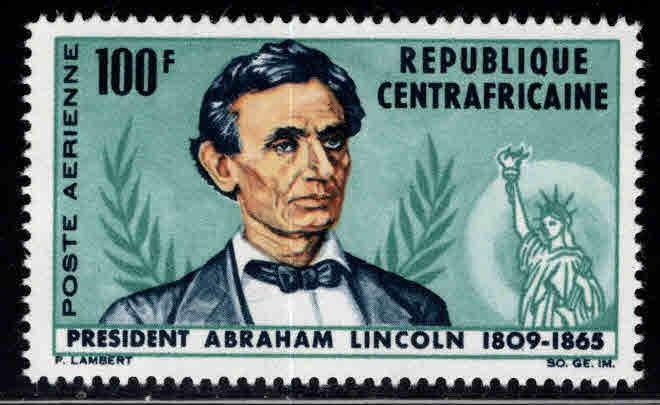 Central African Republic Scott C28 MNH** 1965 President Lincoln stamp