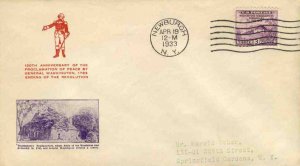 United States First Day Covers #727-21, 1933 3c Newburgh, A. Gorham cachet, N...