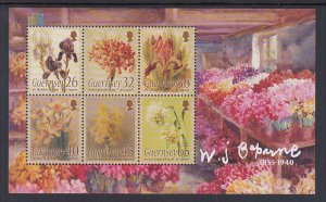 Guernsey 865a Flowers Souvenir Sheet MNH VF