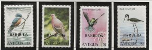 BARBUDA Sc 464-8 NH SET+S/S of 1980 - OVERPRINTS ON ANTIGUA ISSUE - BIRDS