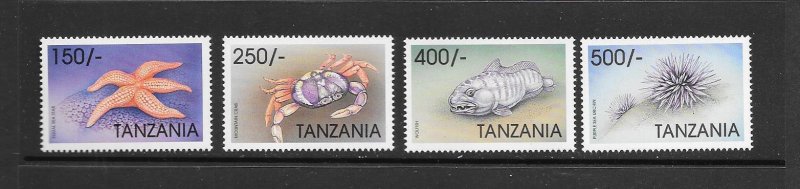 TANZANIA #1729-33 MARINE LIFE MNH