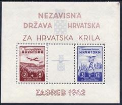 Croatia 1942 Aviation Fund perf m/sheet fine mounted mint...