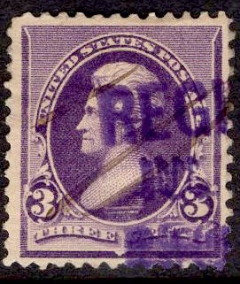 US Stamp #221 USED SCV $9.00. Color Cancel.