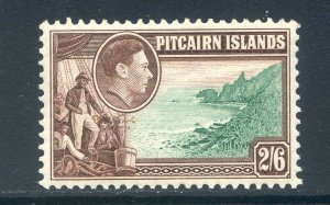 Pitcairn Islands 2/6d Green & Brown SG8 Mounted Mint