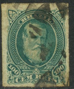 BRAZIL 1878-79 100r EMPEROR DOM PEDRO Issue Sc 72 VFU