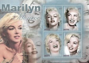 Nevis 2004 - Marilyn Monroe - Sheet of 4 stamps - Scott #1393 - MNH