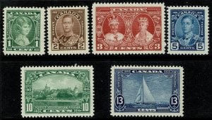 CANADA KGV 1935 SILVER JUBILEE SET UNUSED (MH) SG335-40 Wmk. none P.12 XF/SUPERB