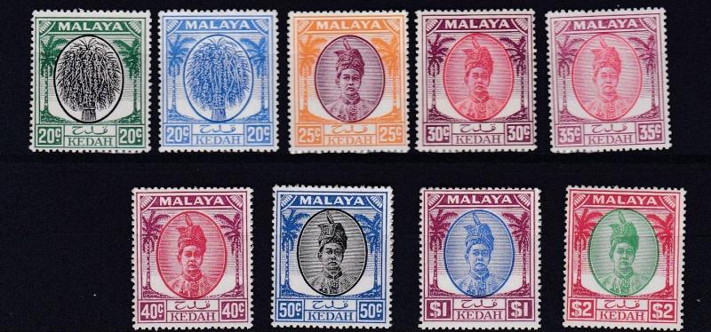 KEDAH  1950           S G  84 - 89      VARIOUS VALUES TO $2   MH  & MNH CAT £68