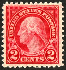 U.S. #595 MINT OG  NH V TINY THIN