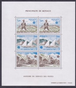 Monaco 1180a (1178-80) 1979 Armed Messenger Souvenir Sheet of 6 EUROPA