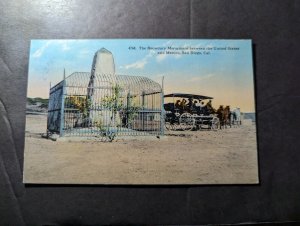 1908 Mexico Postcard Cover to Salt Lake City UT Boundary Monument at San Diego
