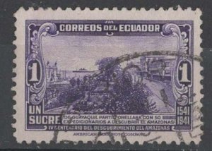 Ecuador # 402   Amazon Exploration  1942 (1) VF Used