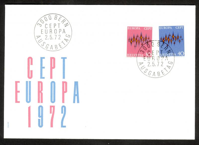 SWITZERLAND 1972 EUROPA Set Sc 544-545 FDC