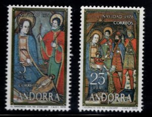 Andorra  (Spanish) Scott 106-107 complete MNH** Christmas-Navidad 1978 set